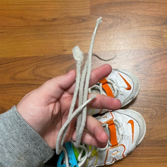 NIKE AIR More Tempo white multi color spell out sneakers lace up colorful retro - Picture 7 of 11